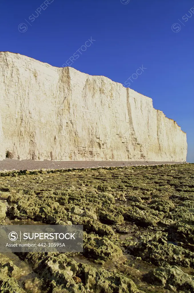 Rock formations on the beach, Seven Sisters, Beachy Head, Eastbourne, East Sussex, England