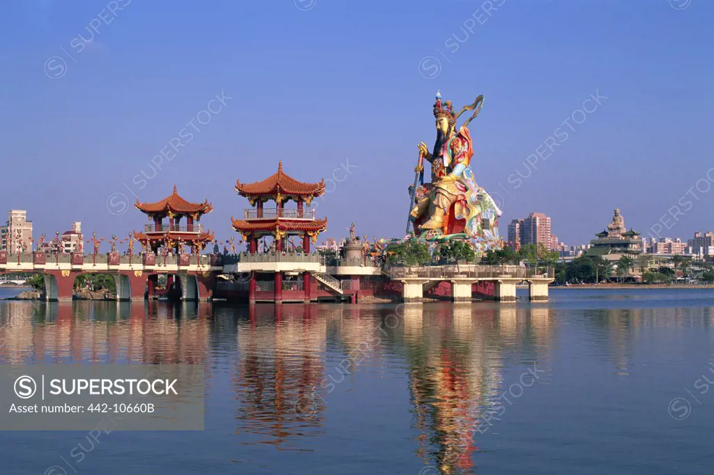 Taiwan,Kaohsiung,Lotus Lake,Statue of Taoist God Xuan-tian-shang-di