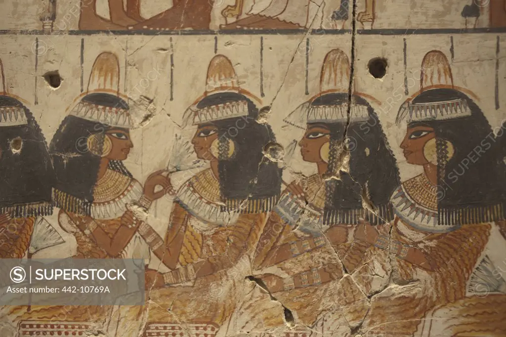 Wall painting of guest at the Banquet from Nebamun Tomb Chapel Luxor (1350 BC), British Museum, London, England