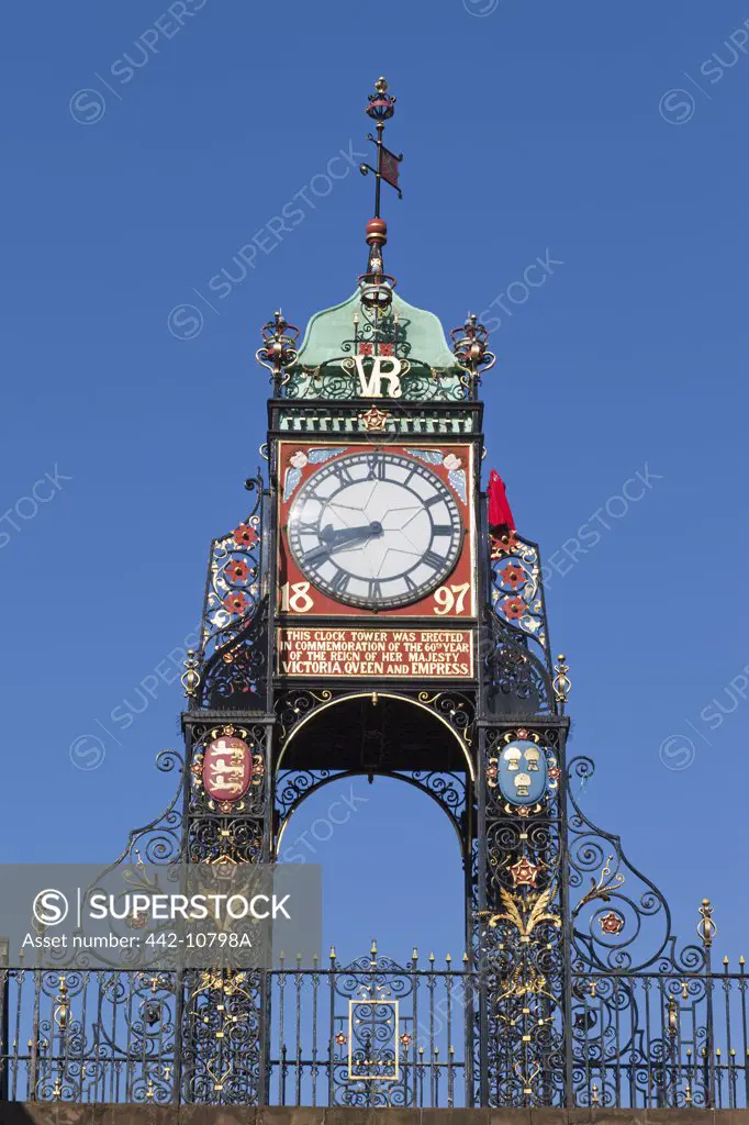 England, Cheshire, Chester, Eastgate Clock