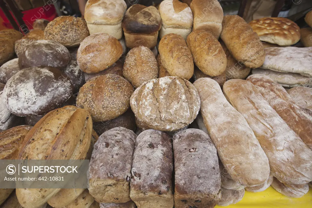 England, London, Southwark, Borough Market, Bakery, Bread Display