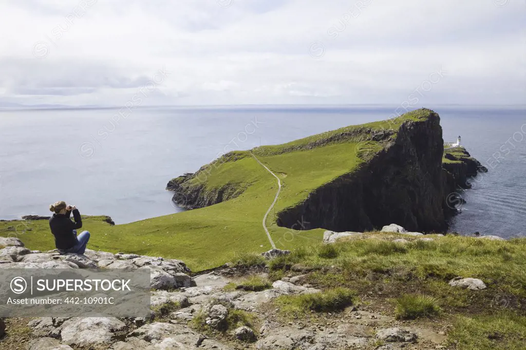 Scotland, Highland Region, Isle of Skye, Neist Point Lighthouse