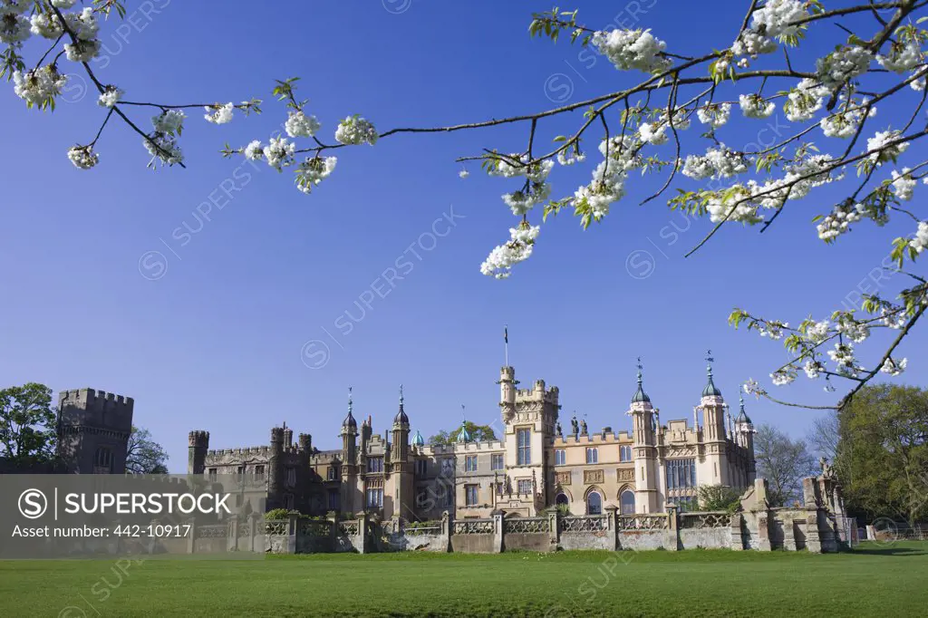 Facade of a country house, Knebworth House, Knebworth, Hertfordshire, England