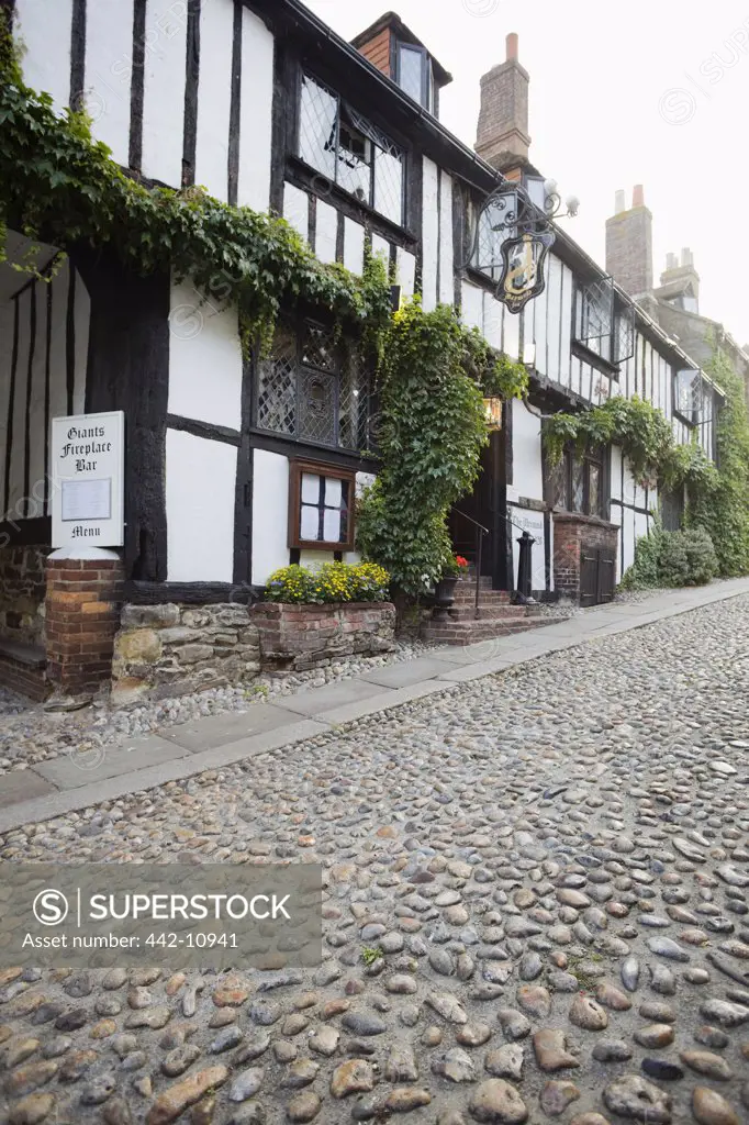 Hotel in an old town, Mermaid Street, Cinque Ports, East Sussex, England