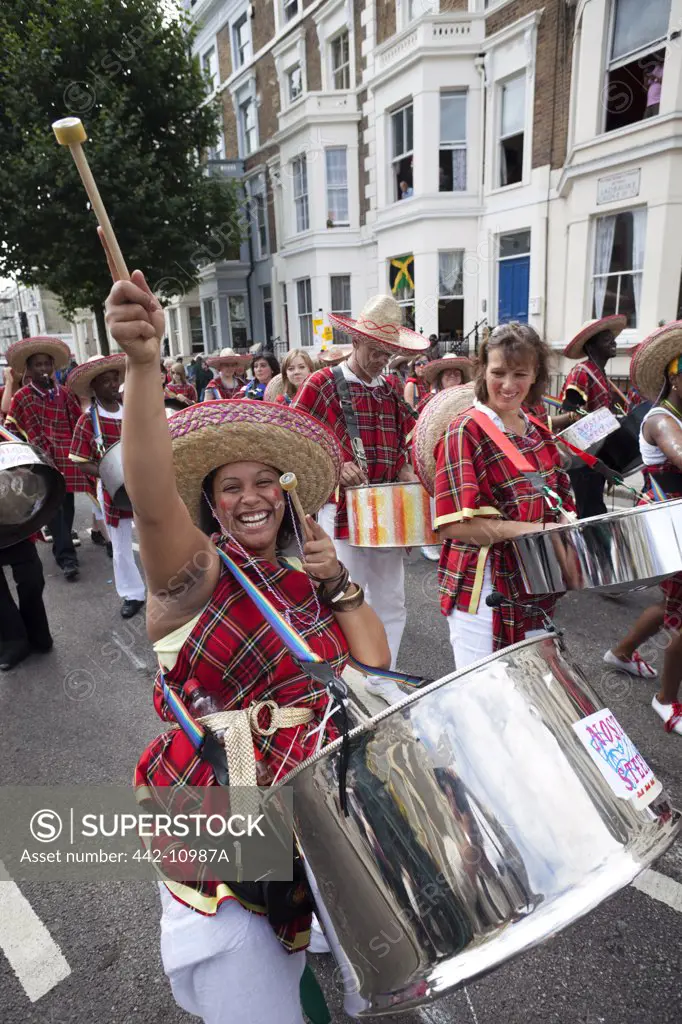 Steel Drum Players, Notting Hill, London, United Kingdom 