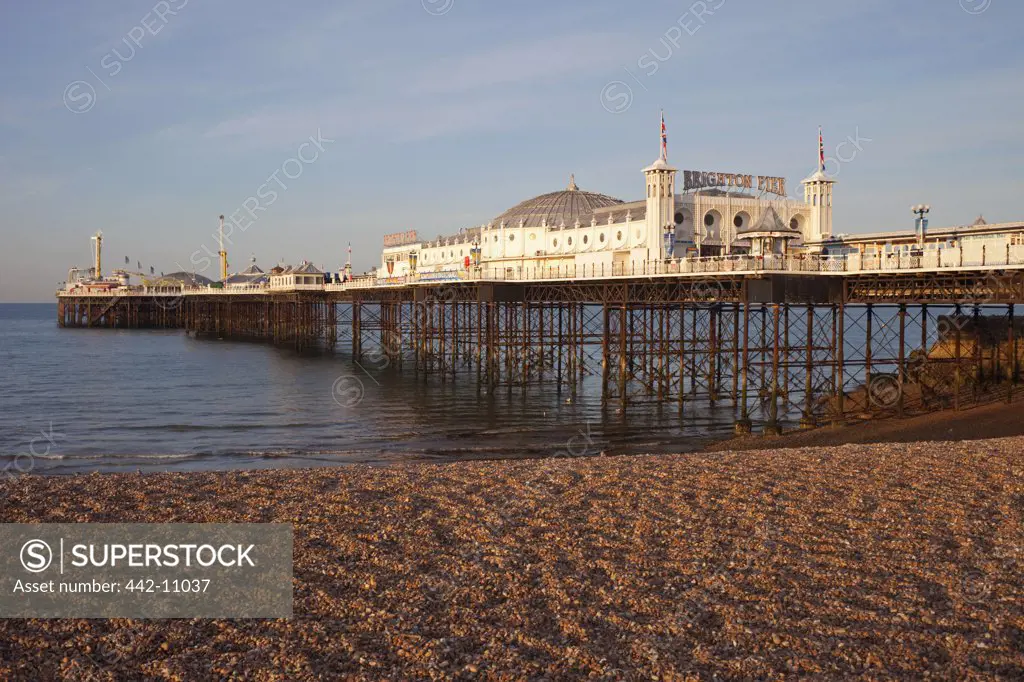 Pier on the beach, Palace Pier, British Isles, Brighton, Sussex, England
