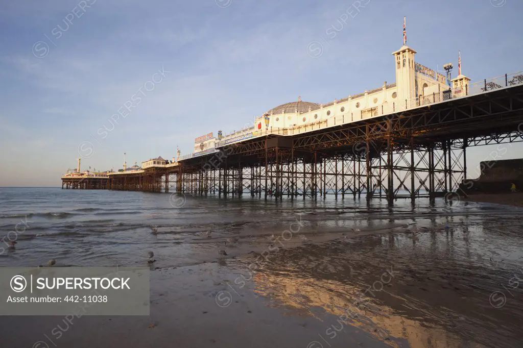 Pier on the beach, Palace Pier, British Isles, Brighton, Sussex, England