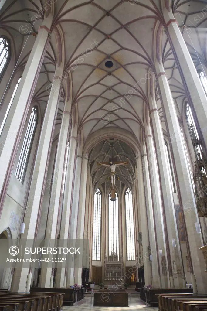 Interiors of a church, St. Martin's Church, Landshut, Bavaria, Germany