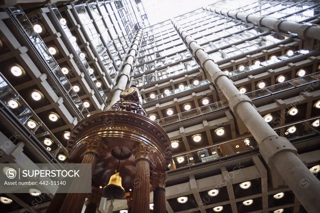 Low angle view of a building, The Lutine Bell, Lloyds of London, City Of London, London, England