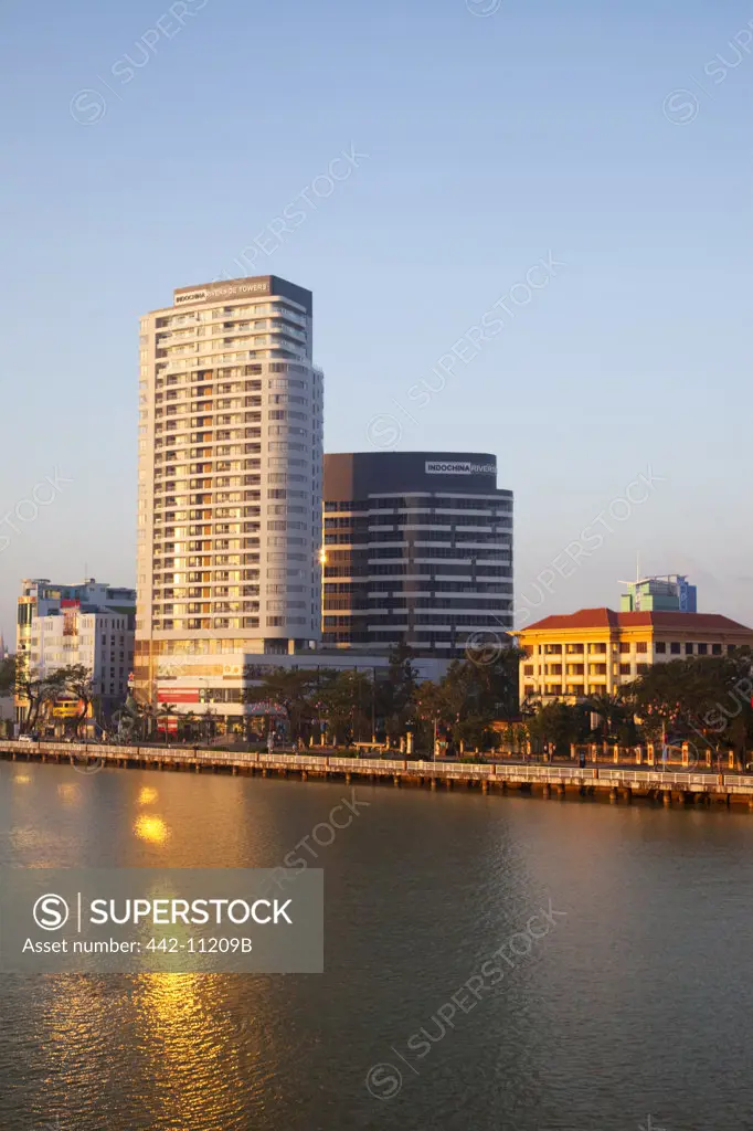 Buildings at the waterfront, Han River, Danang, Vietnam