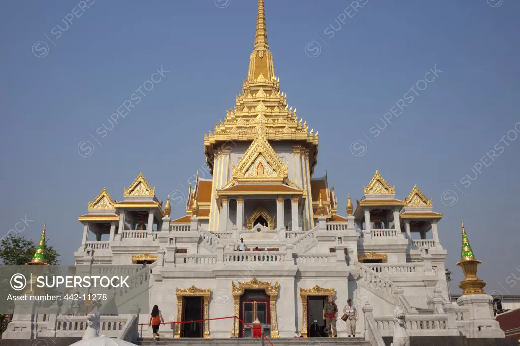 Facade of a temple, Wat Traimit, Bangkok, Thailand