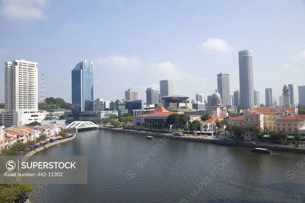 Buildings at the waterfront, Singapore River, Singapore City, Singapore