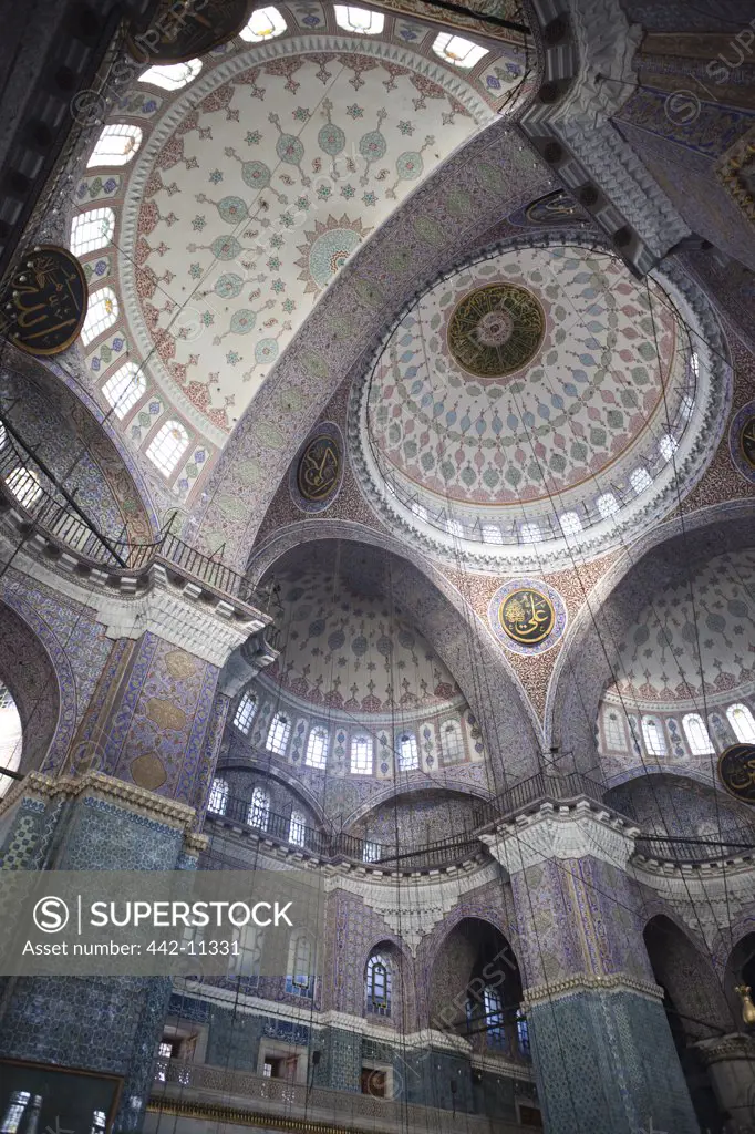 Interiors of a mosque, New Mosque, Istanbul, Turkey