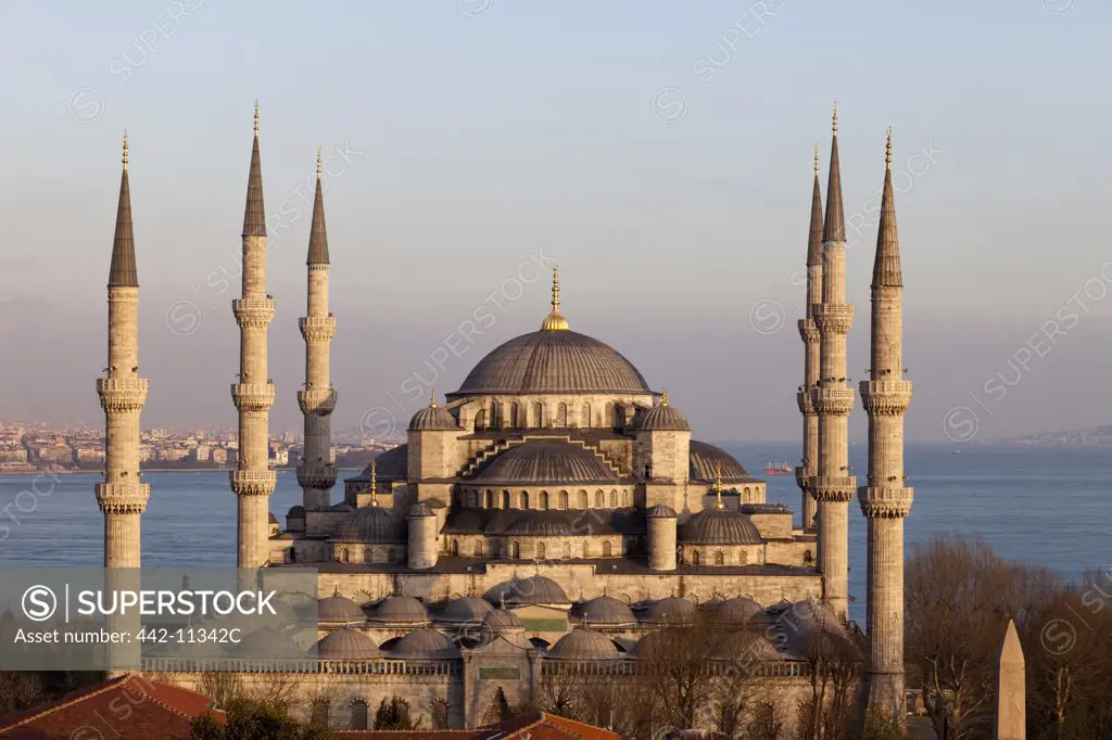 Facade of a mosque, Blue Mosque, Istanbul, Turkey