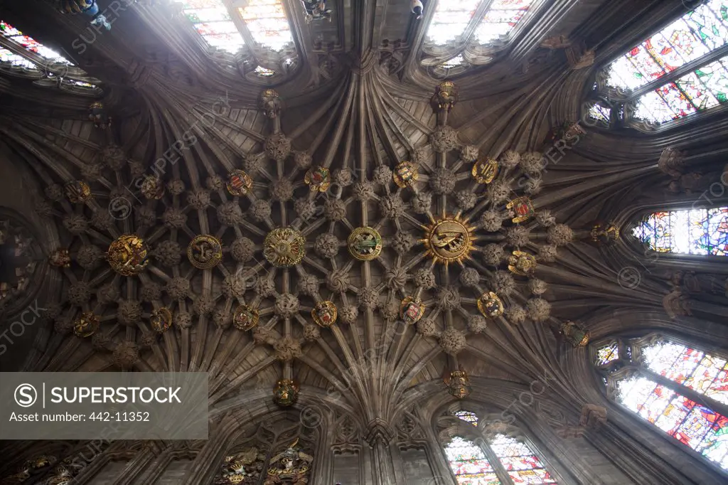 Interiors of a cathedral, Thistle Chapel, St. Giles' Cathedral, Royal Mile, Edinburgh, Scotland