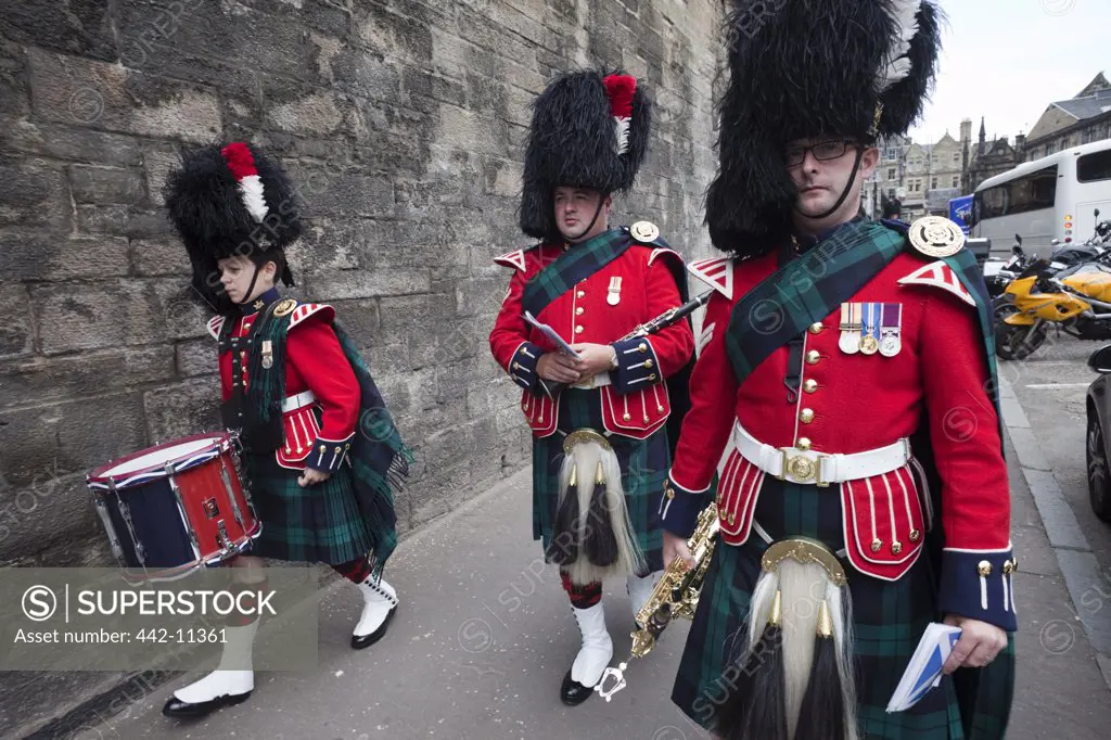 Royal guards in a parade, Royal Mile, Edinburgh, Scotland