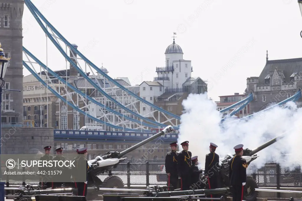 UK, England, London, Tower of London, Twenty One Gun Salute for Queen's birthday