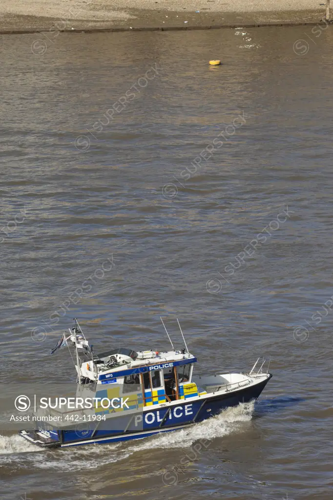 UK, England, London, River Police boat on River Thames