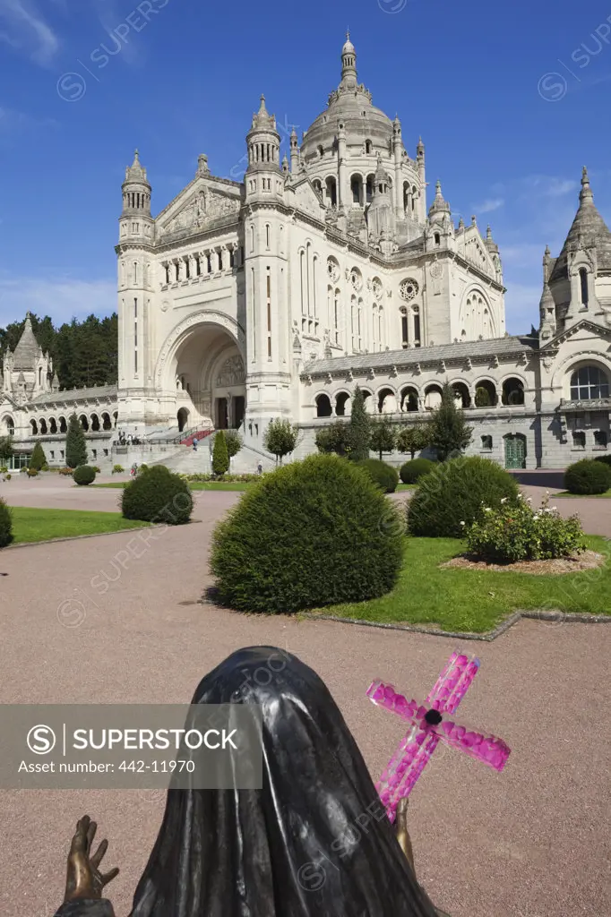 Facade of a basilica, Basilica of Saint Therese, Lisieux, Normandy, France