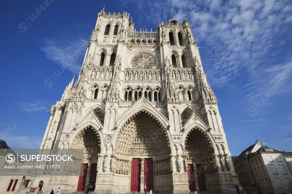 Facade of a cathedral, Notre Dame d'Amiens, Amiens, Somme, France
