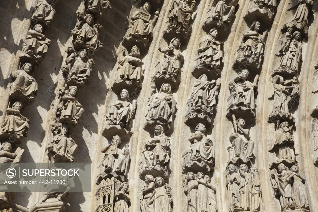 Detail of the portal of The Last Judgment, Notre Dame d'Amiens, Amiens, Somme, France