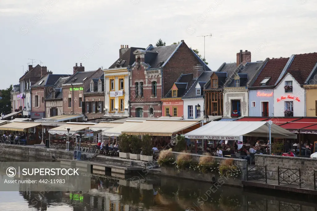 Buildings at the waterfront, Amiens, Somme, Picardy, France