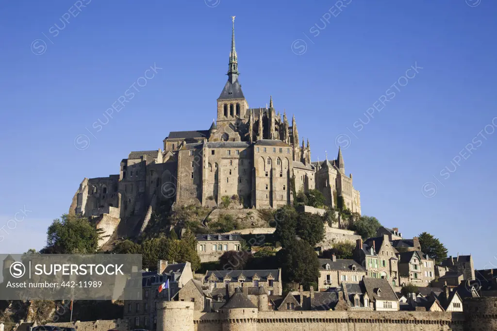 Cathedral on an island, Mont Saint-Michel, Normandy, France