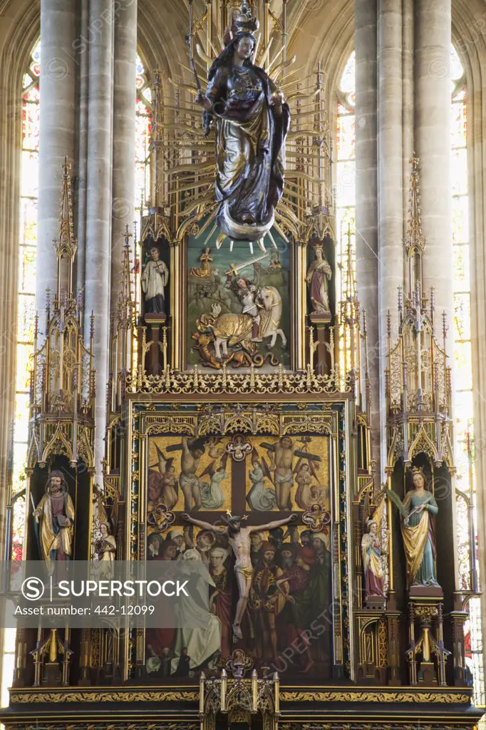 Interiors of a church, St. George's Church, Dinkelsbuhl, Bavaria, Germany