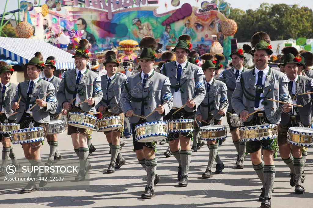 Musical band during Oktoberfest festival, Munich, Bavaria, Germany