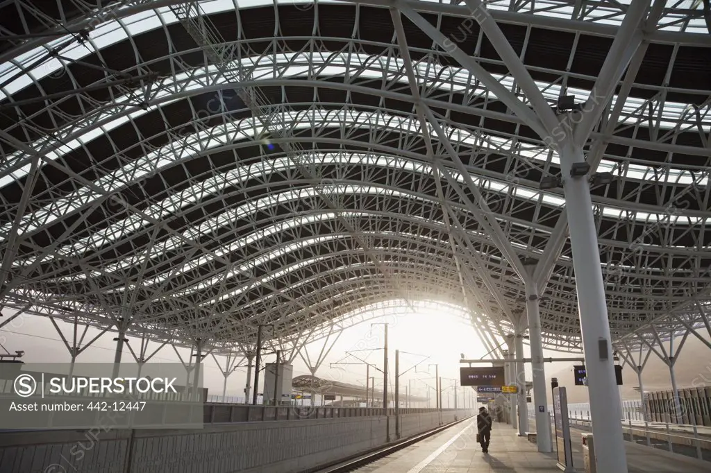 Interiors of a railway station, Gyeongju Railway Station, Gyeongju, South Korea