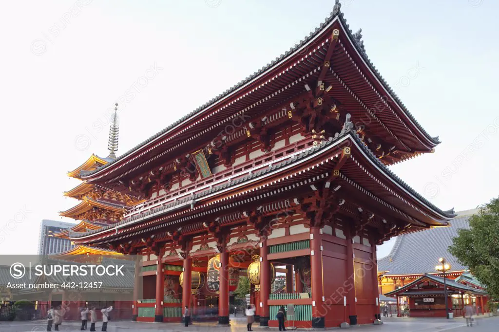 Temple in a city, Asakusa Kannon Temple, Asakusa, Tokyo Prefecture, Kanto Region, Honshu, Japan