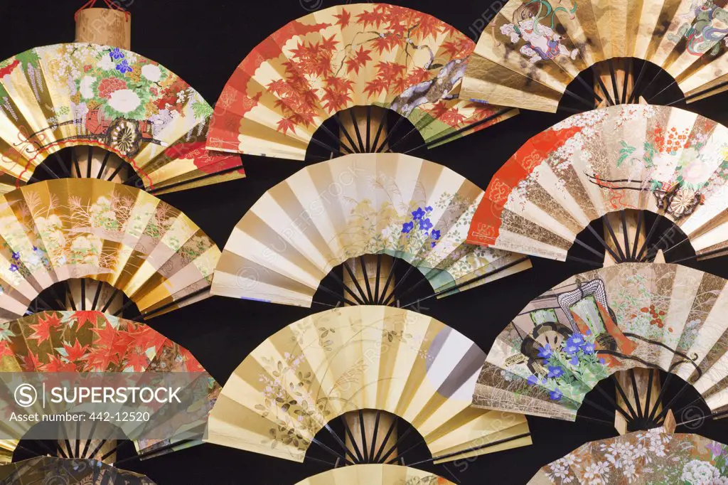 Japanese folding fans for sale, Kyoto Prefecture, Kinki Region, Honshu, Japan