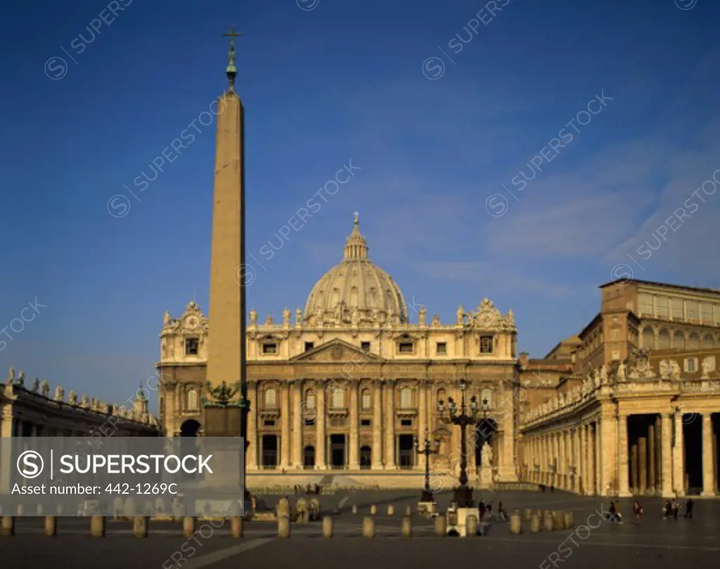 Facade of a church, St. Peter's Basilica, St. Peter's Square, Vatican City