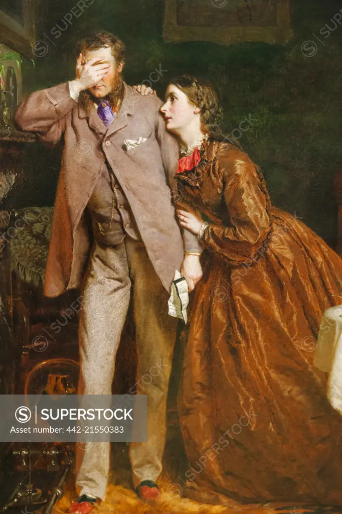 Painting titled Woman's Mission:Companion of Manhood by George Elgar Hicks dated 1863
