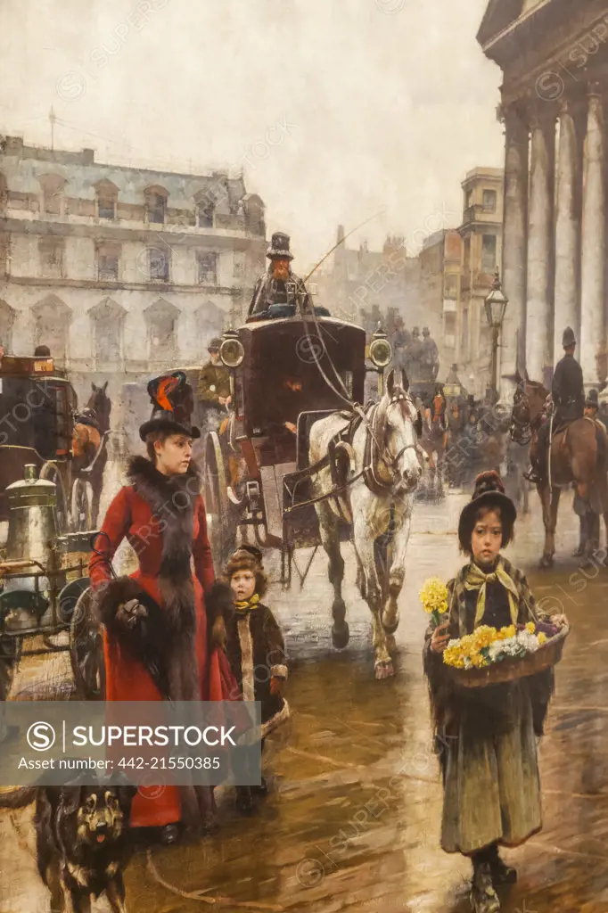 Painting titled St Martin-in-the-Fields by William Logsdail dated 1888