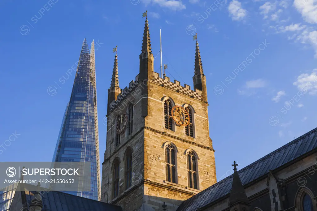 England, London, Southwark, Southwark Cathedral and The Shard