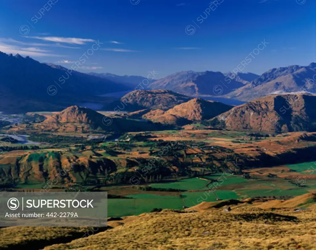 Mountains in a landscape, Queenstown, South Island, New Zealand