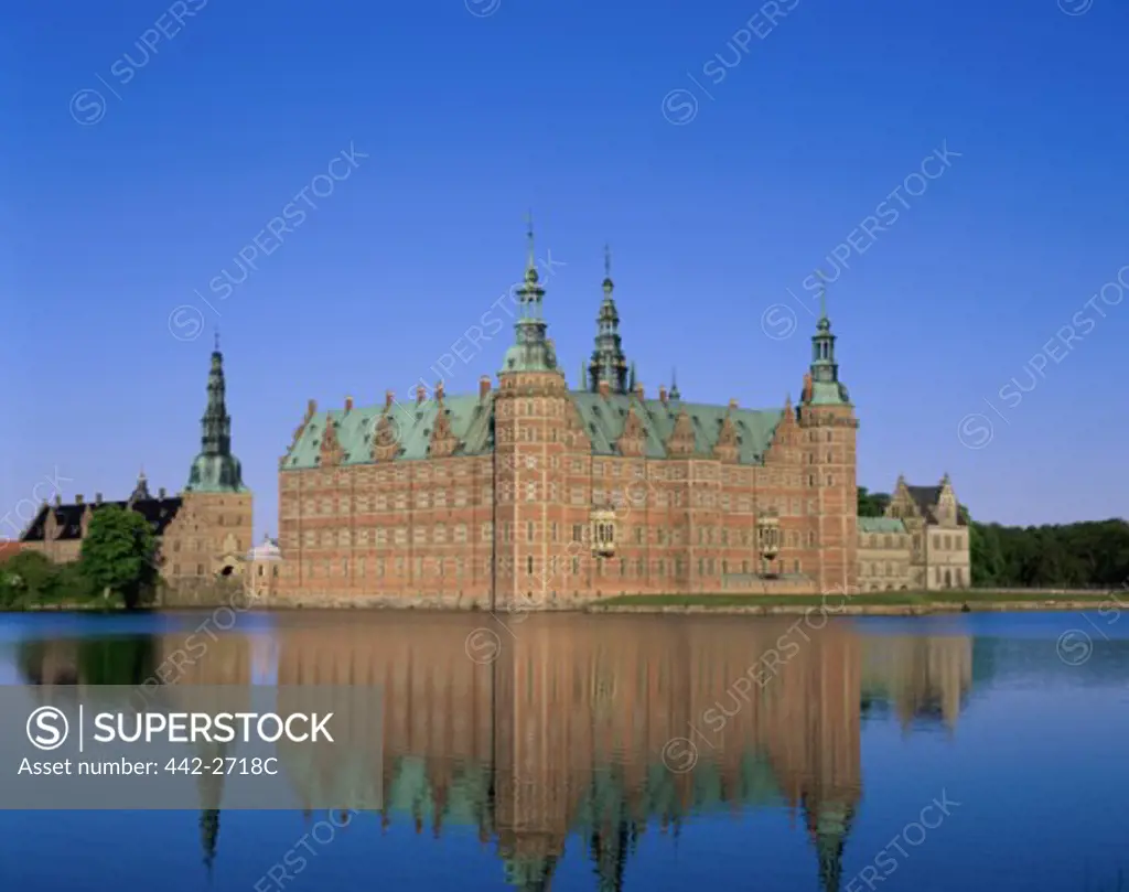 Ancient Castle on a lake, Frederiksborg Castle, Hillerod, Denmark