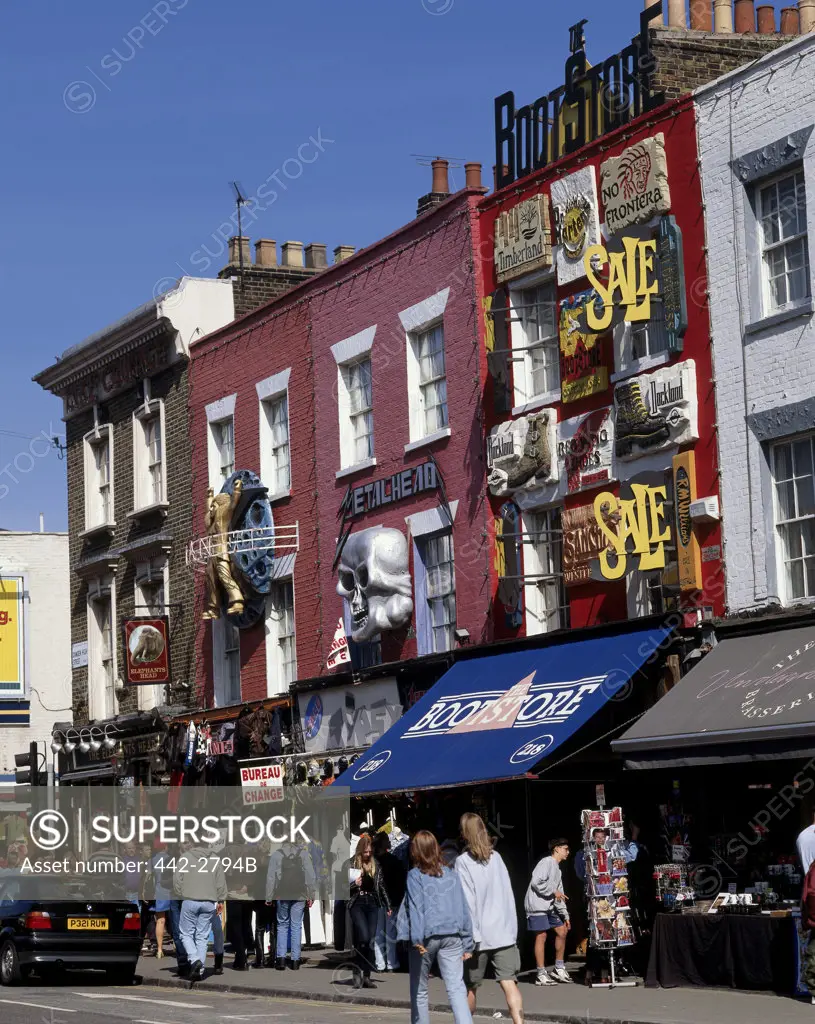 Tourists in a market, Camden, London, England