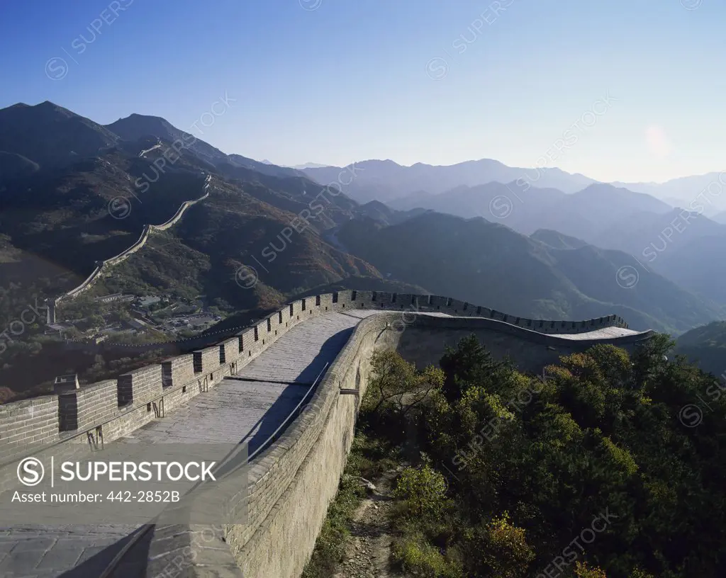High angle view of the Great Wall, Badaling Pass, China