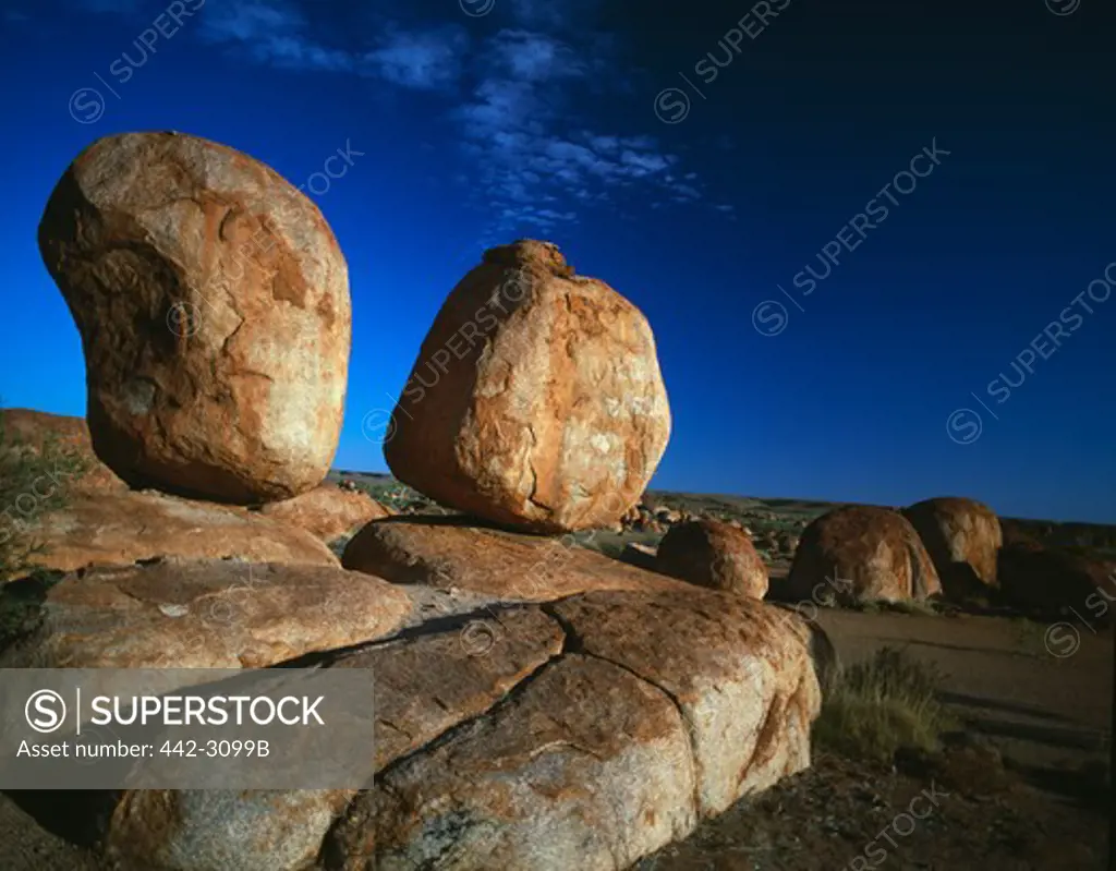 Rocks on an arid landscape, Devil's Marbles, Northern Territory, Australia