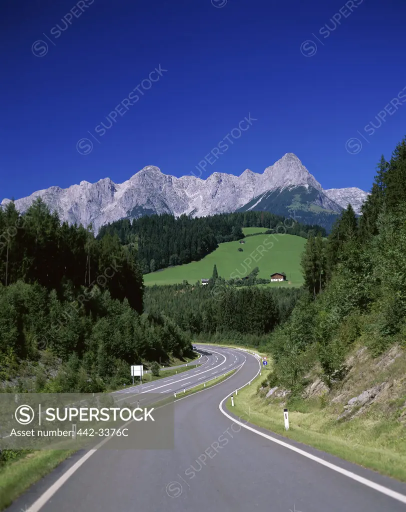 Road through a landscape, Alps, Austria