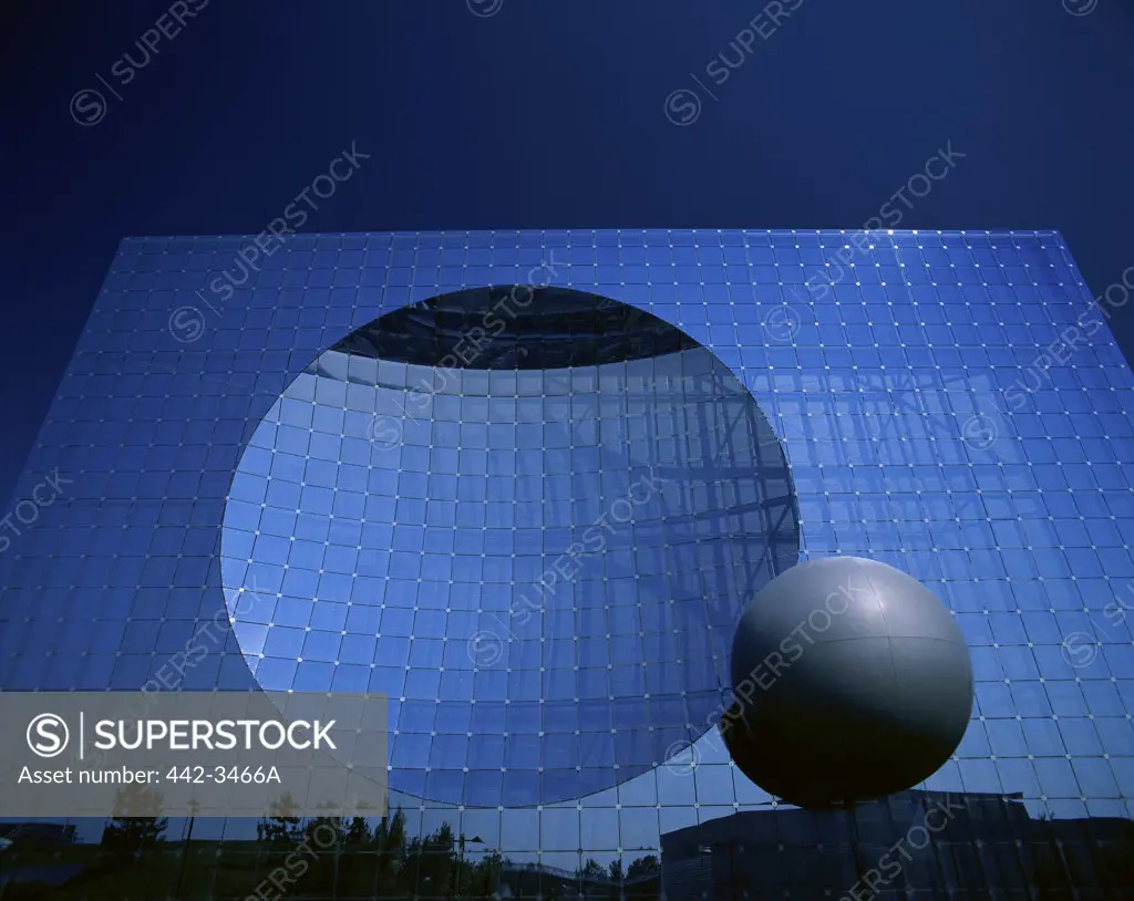 Low angle view of a theater, 3D Imax Theater, Futuroscope Theme Park, Poitiers, France