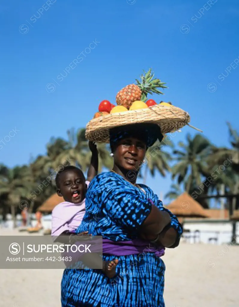 Portrait of a mother with her son, Banjul, Gambia