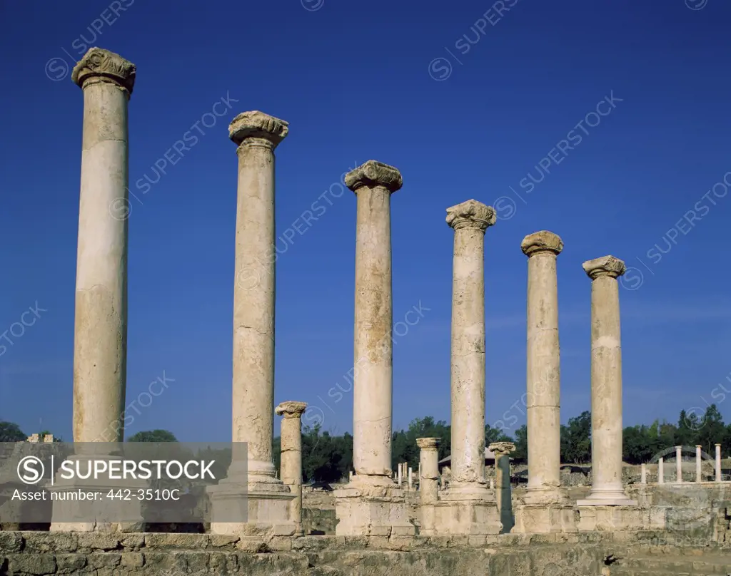 Ruins of a columns, Roman Ruins, Bet She'an, Israel