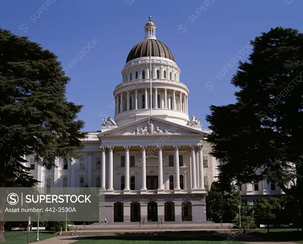 Facade of a government building, State Capitol, Sacramento, California, USA