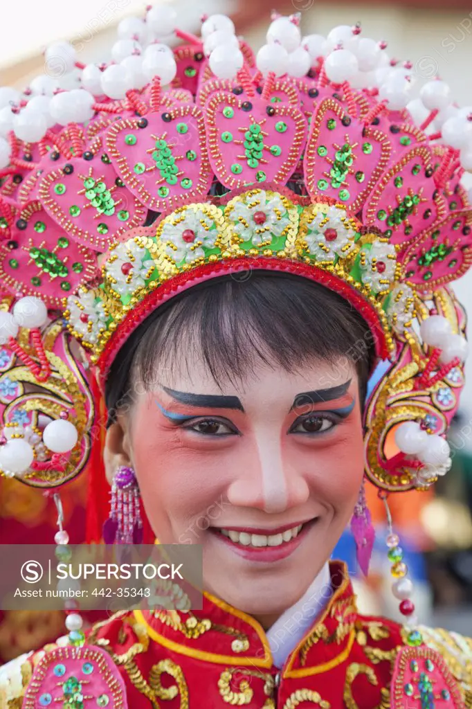 Close-up of a Chinese opera performer, Chinatown, Bangkok, Thailand