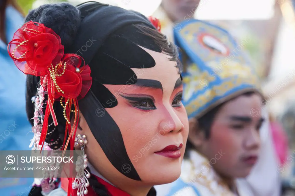 Close-up of a Chinese opera performer, Chinatown, Bangkok, Thailand