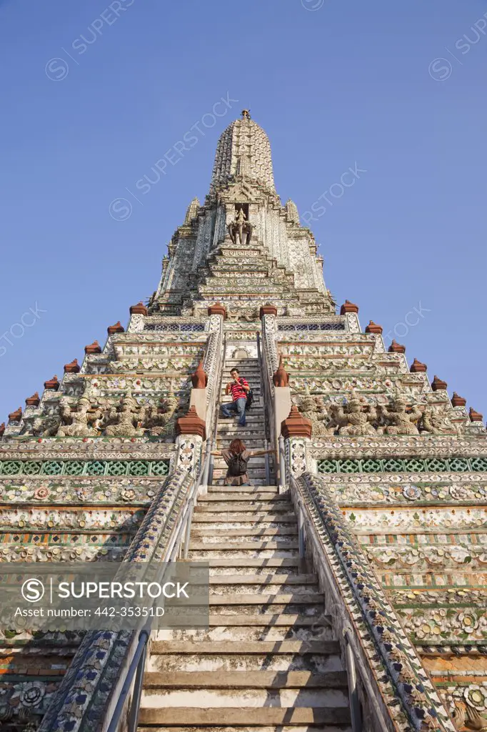 Low angle view of a temple, Wat Arun, Bangkok, Thailand