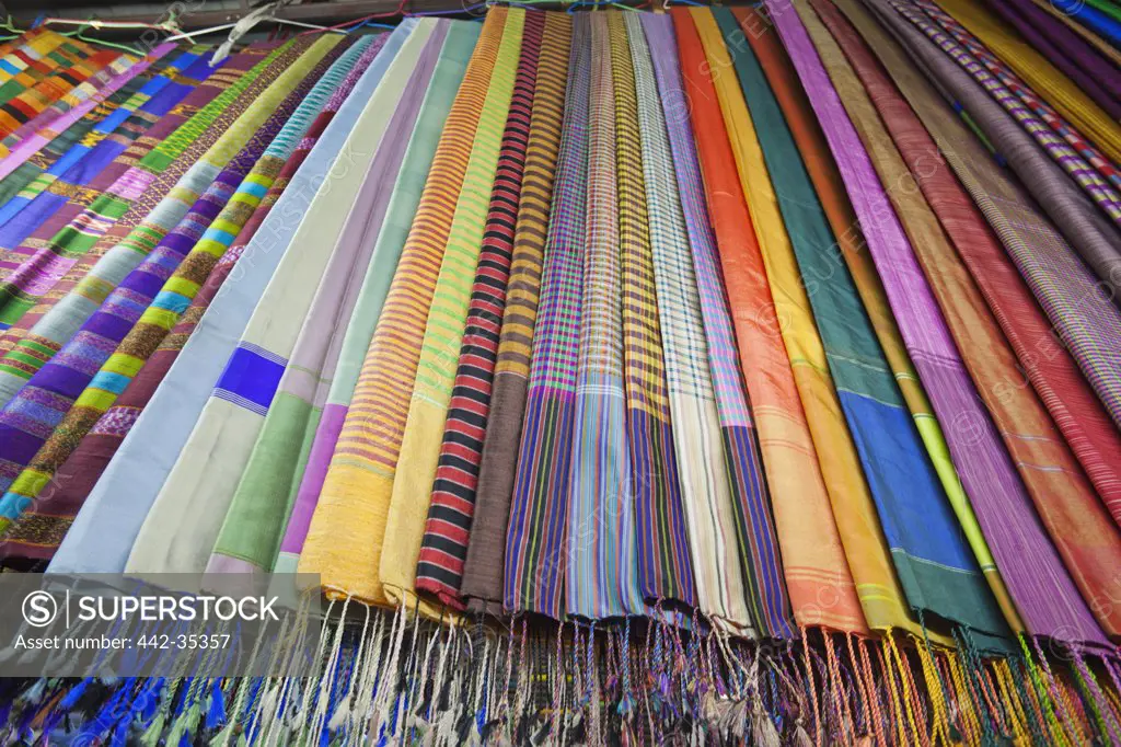 Detail of silk fabric, Phnom Penh, Cambodia